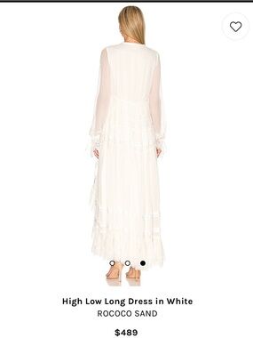 Rococo Sand Ivory High-Low Lace Tiered Maxi Dress